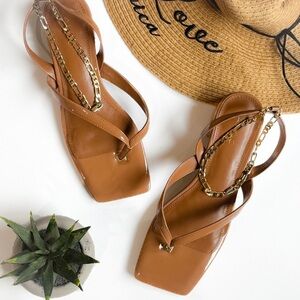 LIKE NEW! Aldo jeweled/ ankle bracelet/ ankle strap block sandals ❤️